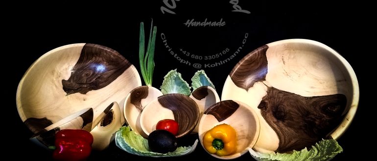 Gedrechseltes Walnuss Set